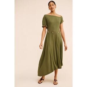 NWOT Free People Warm Nights Maxi Dress, Greyed Olive, Size XL